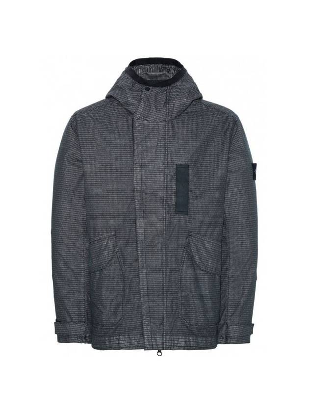 Wappen Patch Reflective Weave Ripstop TC Hooded Jacket Charcoal - STONE ISLAND - BALAAN 1