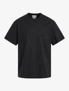Leather Patch Short Sleeve T Shirt Black Women M241TS02716B - WOOYOUNGMI - BALAAN 2