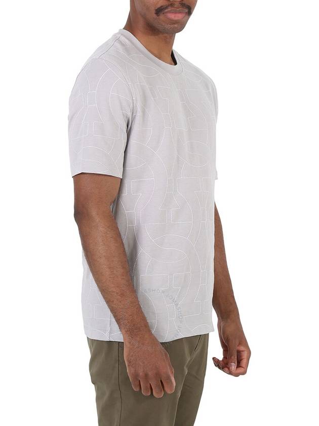 Salvatore Ferragamo Men's Grey Gancini Logo Cotton T-Shirt, Size Small - SALVATORE FERRAGAMO - BALAAN 3