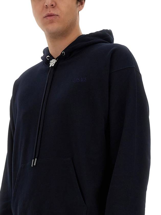 Hooded Sweatshirt 10086611A06213 1UI20 Blue - VERSACE - BALAAN 5