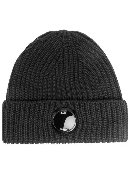 Wappen Merino Wool Beanie Black - CP COMPANY - BALAAN 2