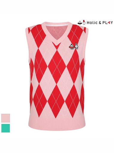 Argyle V-neck VestHE1WSV001 - HOLIC&PLAY - BALAAN 1