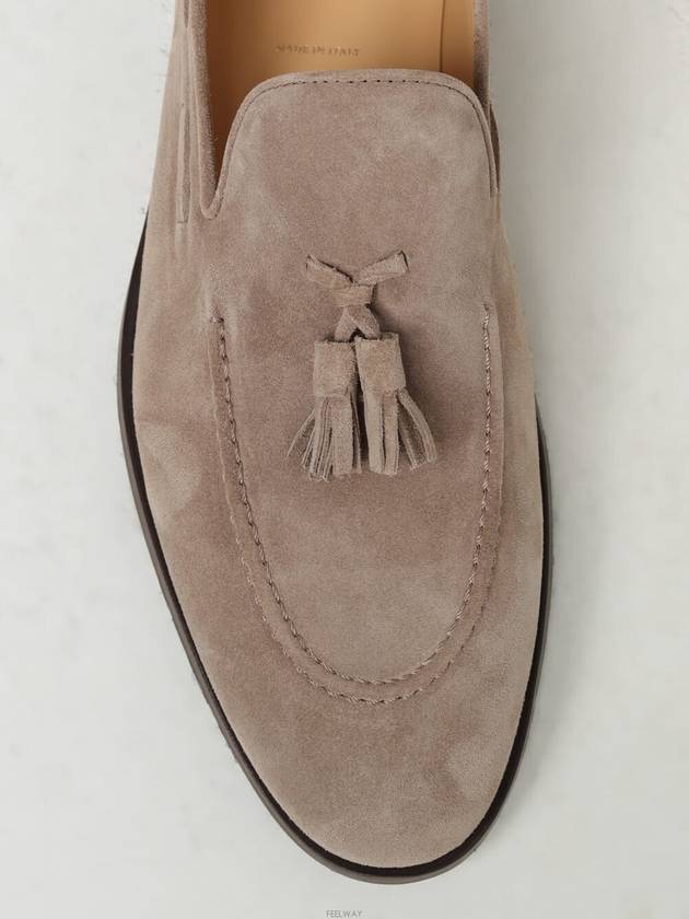 Tassel Detail Suede Loafers Beige - BRUNELLO CUCINELLI - BALAAN 4