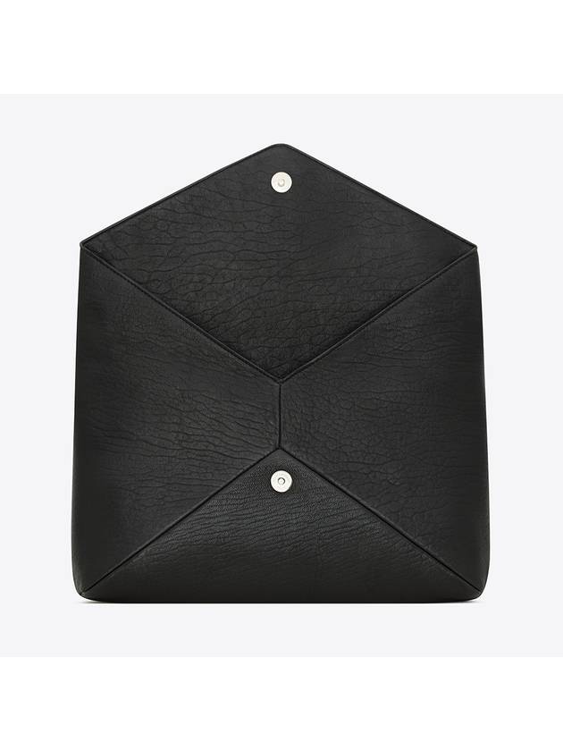 Cassandre Embellished Leather Clutch Bag Black - SAINT LAURENT - BALAAN 6