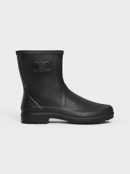 Natural Rubber Mid Rain Boots Black - CELINE - BALAAN 2