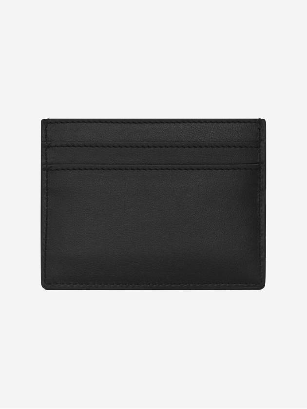 Monogram Card Case in Smooth Leather Black - SAINT LAURENT - BALAAN 3