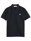 Men's Logo Patch Cotton Polo Shirt Navy - STONE ISLAND - BALAAN 2