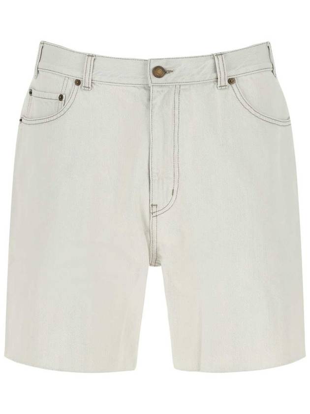 Men's Baggy Denim Shorts White - SAINT LAURENT - BALAAN 2