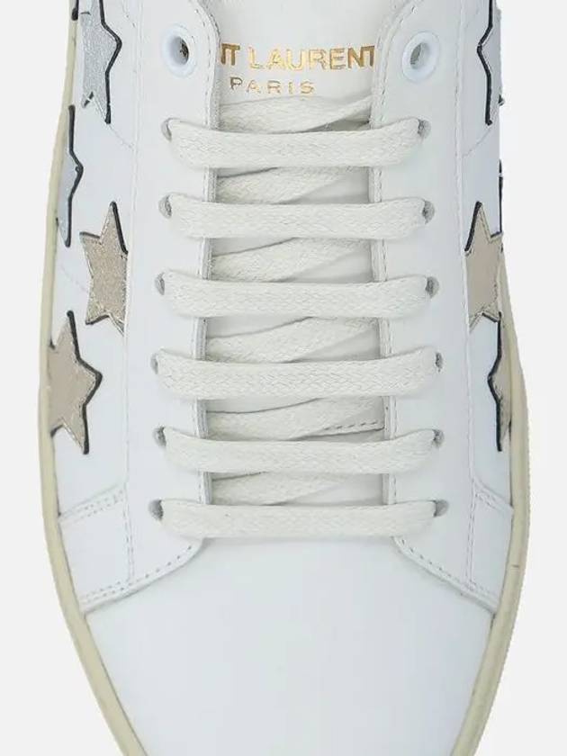 Women's California Silver Star Low Top Sneakers White - SAINT LAURENT - BALAAN 4