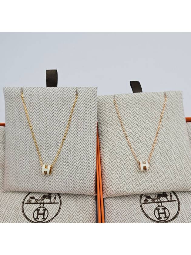 Mini Pop H Pendant Necklace Gold Orange Soy - HERMES - BALAAN 9