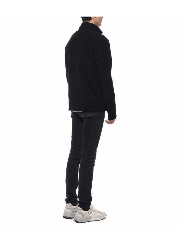 Wappen Patch Lambswool Half-Zip Knit Top Black - STONE ISLAND - BALAAN 7