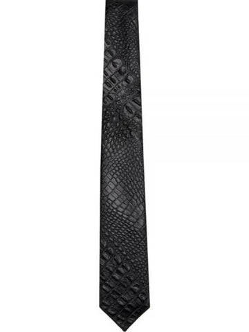 Neck Tie Black Alligator Embossed Fake Leather 24F1H006 PS422 LZ002 - ENGINEERED GARMENTS - BALAAN 1