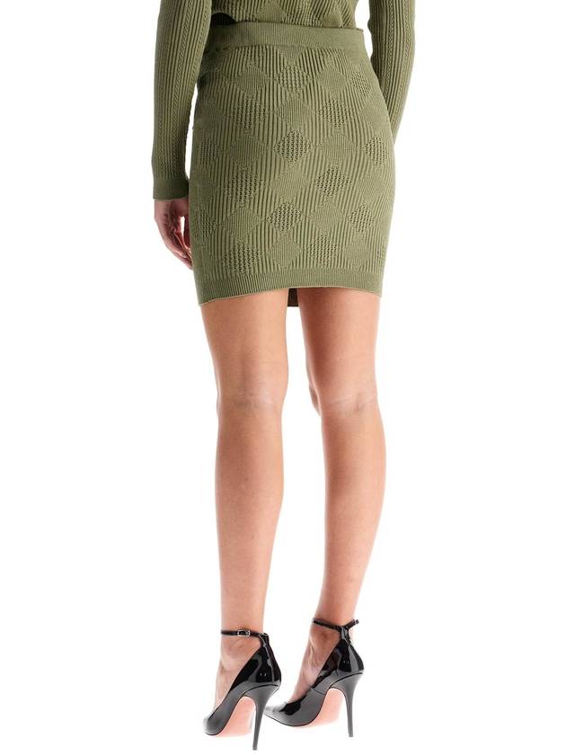 knitted mini skirt with embossed buttons - BALMAIN - BALAAN 3