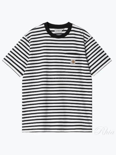 Seidler Striped Pocket Short Sleeve T-Shirt White Black - CARHARTT WIP - BALAAN 2