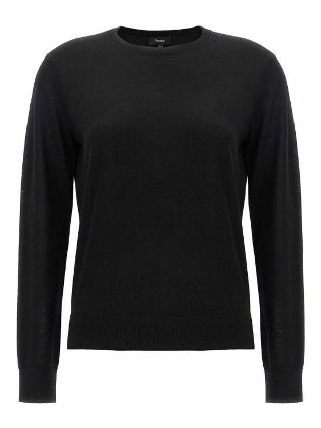 Regal Wool Crew Neck Knit Top Black - THEORY - BALAAN 2