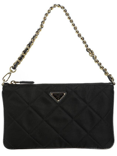 Triangle Logo Chain Pouch Black - PRADA - BALAAN 2