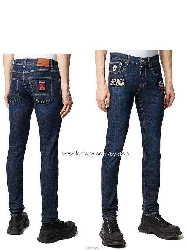 Indigo patch jeans 589768QOY214001 - ALEXANDER MCQUEEN - BALAAN 1