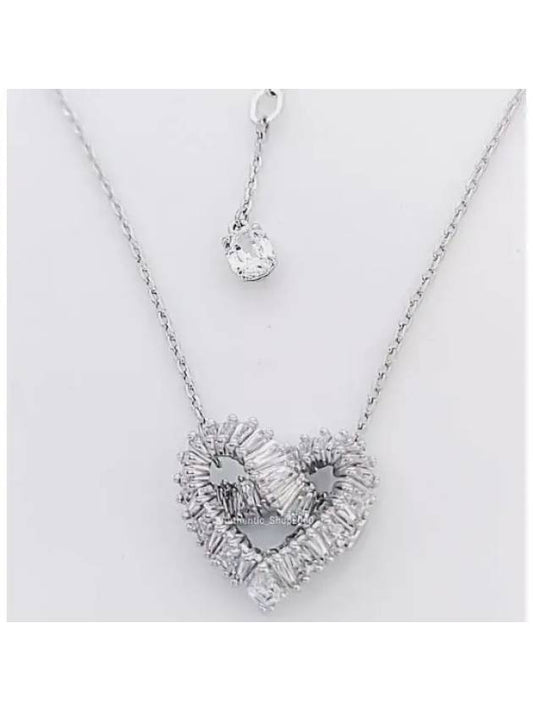 Matrix Heart Pendant Necklace Silver - SWAROVSKI - BALAAN 2