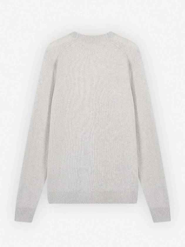 Baby Fox Patch V-neck Cardigan Light Grey - MAISON KITSUNE - BALAAN 3