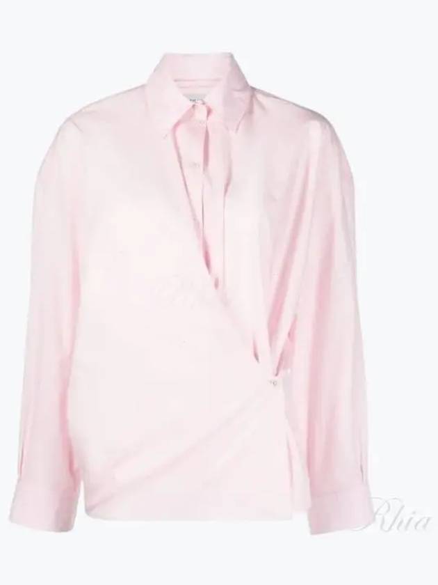 Dry Silk Straight Collar Twist Shirt Pink - LEMAIRE - BALAAN 2