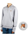 Fox Head Patch Half Zipper Sweatshirt Light Grey Melange - MAISON KITSUNE - BALAAN 2