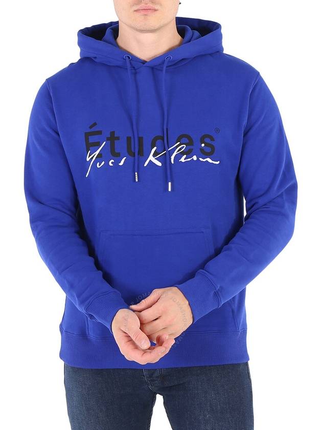 Etudes Blue Klein Signature Logo Cotton Hoodie, Size X-Small - ETUDES - BALAAN 1