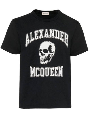 Logo Organic Cotton T-Shirt Black - ALEXANDER MCQUEEN - BALAAN 1