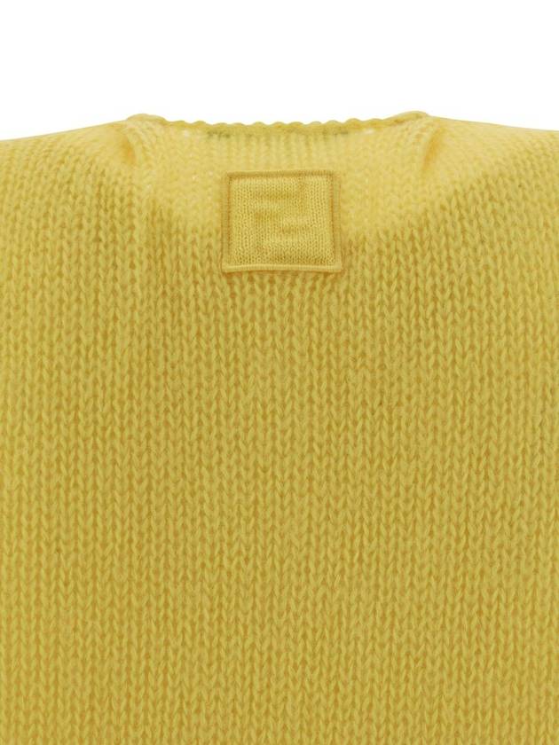 Crew Neck Mohair Knit Top Yellow - FENDI - BALAAN 4