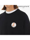 Oly Flower Fox Patch Sweatshirt Black - MAISON KITSUNE - BALAAN 6