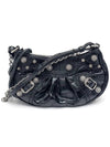 Le Cagol Mini Silver Chain Crocodile Shoulder Bag Black - BALENCIAGA - BALAAN 2