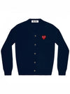 Play Red Waffen V-neck Cardigan Navy - COMME DES GARCONS - BALAAN 2