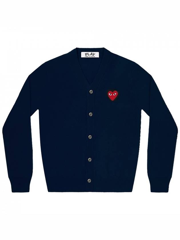 Play Red Waffen V-neck Cardigan Navy - COMME DES GARCONS - BALAAN 2