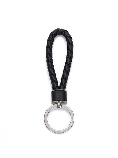 Intrecciato Leather Key Holder  Black - BOTTEGA VENETA - BALAAN 2