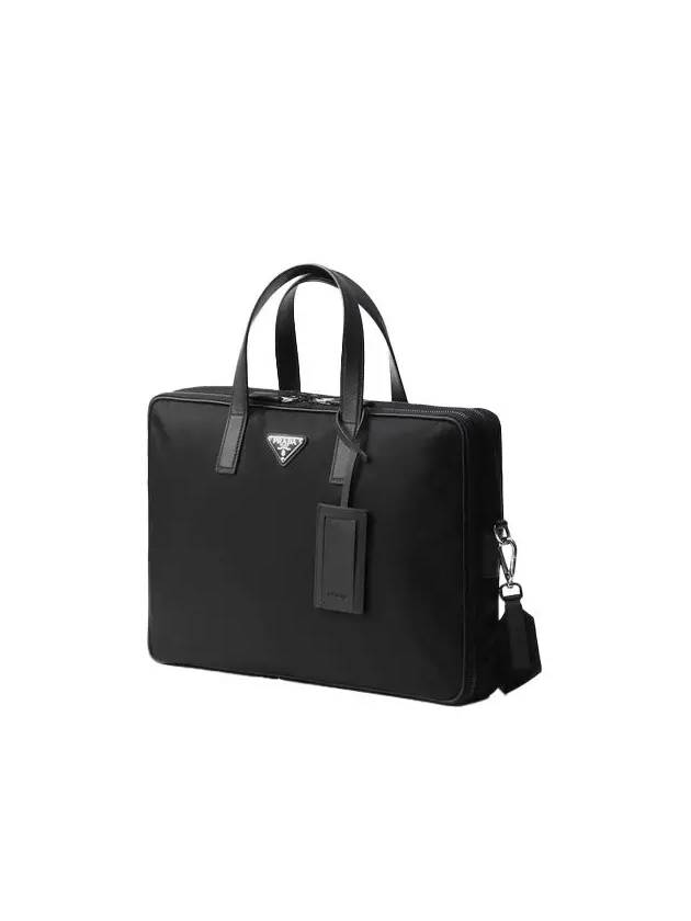 Men's Triangle Logo Briefcase Black - PRADA - BALAAN 4