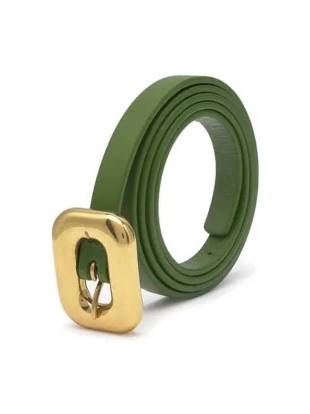 Gold Buckle Leather Belt Green - BOTTEGA VENETA - BALAAN 2