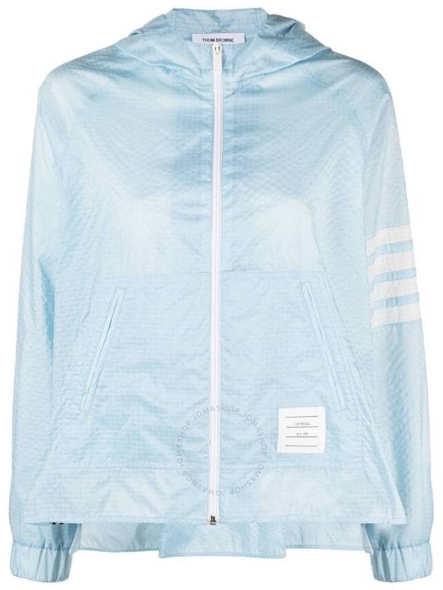 4 Bar Ripstop Polyamide Windbreaker Light Blue - THOM BROWNE - BALAAN 2