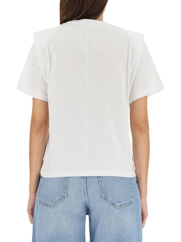 Women's Zelitos Cotton Short Sleeve T-Shirt White - ISABEL MARANT - BALAAN 4