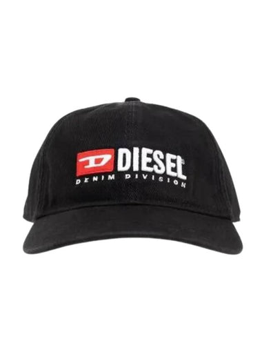 Corry Div Wash Logo Embroidery Base Ball Cap Black - DIESEL - BALAAN 1