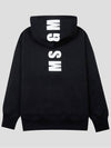 Back Logo Kangaroo Pocket Hoodie Black - MSGM - BALAAN 4