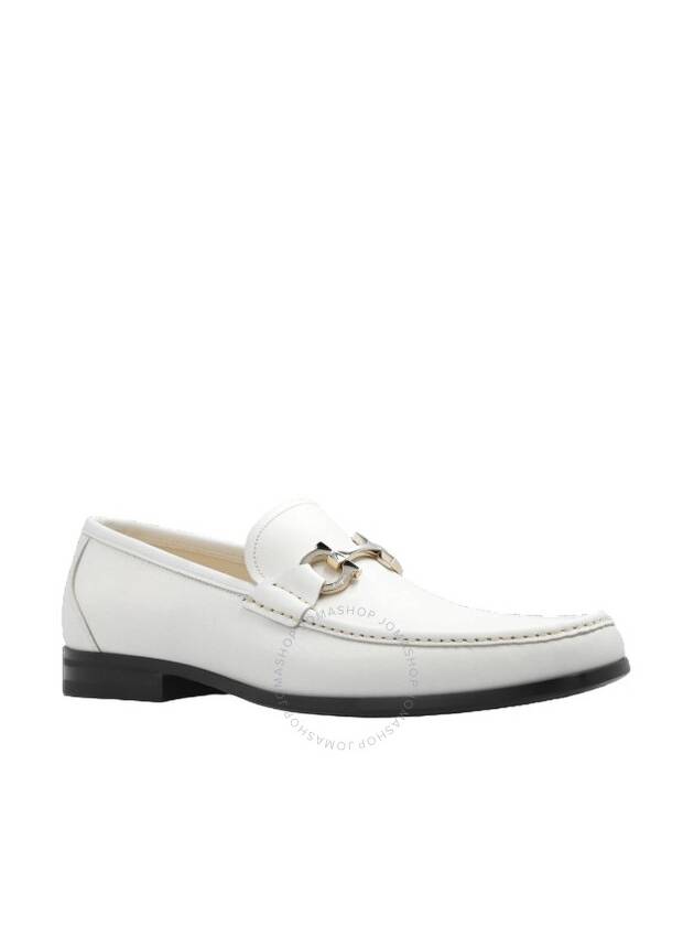 Ferragamo White Gancini Ornament Loafers, Size 10 - SALVATORE FERRAGAMO - BALAAN 2