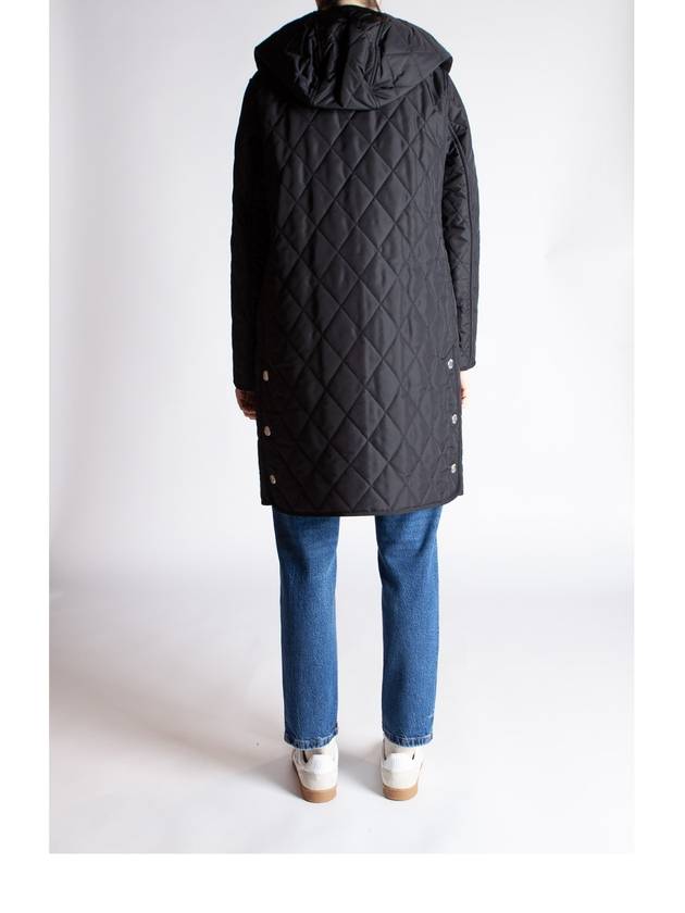 Women's Diamond Quilted Hoodie Single Coat Black - BURBERRY - BALAAN 6