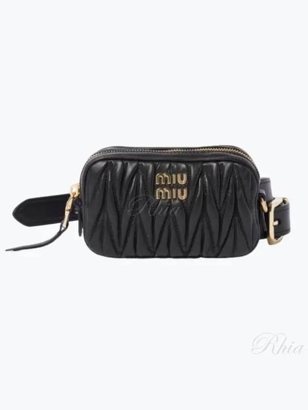 Matelasse Leather Belt Bag Black - MIU MIU - BALAAN 2