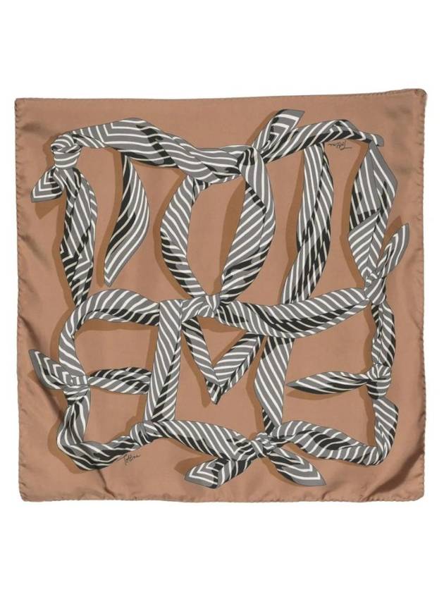 Knot Print Silk Scarf Brown - TOTEME - BALAAN 1