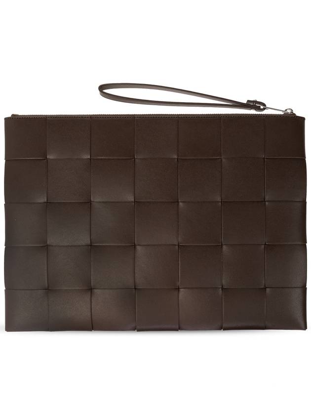 Intrecciato Weaving Strap Clutch Bag Brown - BOTTEGA VENETA - BALAAN 4