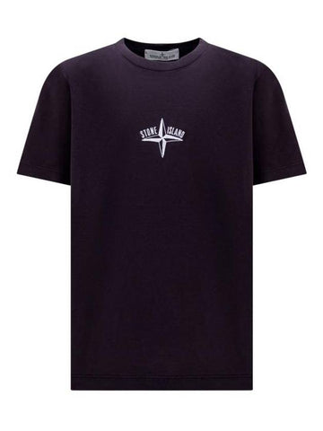 Kids Logo Patch Short Sleeve T-Shirt Navy - STONE ISLAND - BALAAN 1