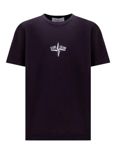 Kids Logo Patch Short Sleeve T-Shirt Navy - STONE ISLAND - BALAAN 1