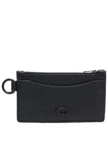 Tonal Logo Leather Card Wallet Black - COACH - BALAAN 1