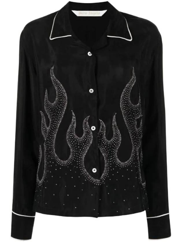 Flame Embroidery Shirt PWGA085F22FAB0011072 - PALM ANGELS - BALAAN 1