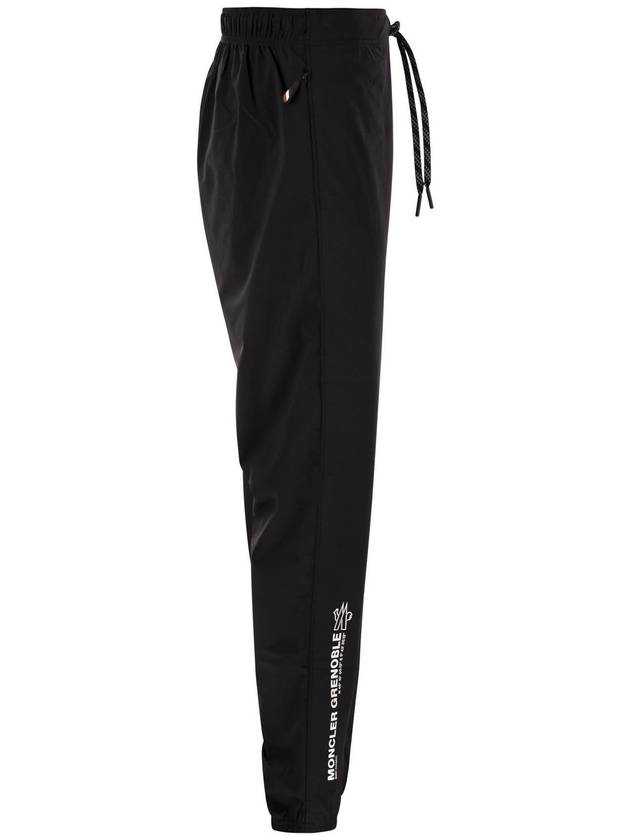 Grenoble Logo Print Drawstring Track Pants Black - MONCLER - BALAAN 4