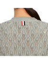 Pointelle Tipping Crew Neck Pullover Knit Top Grey - THOM BROWNE - BALAAN 8